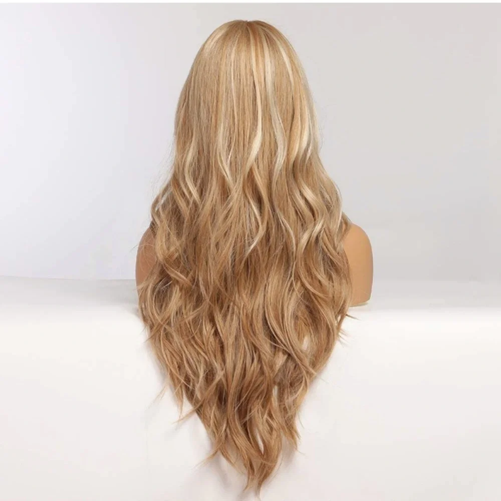 Middle Part Long Wavy Blonde Wig